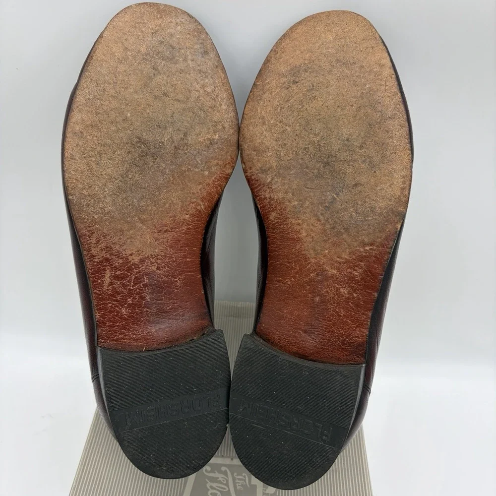 Vtg Florsheim Mens 10 3E EEE Loafers Dress Shoes Burgundy Leather Slip On Buckle